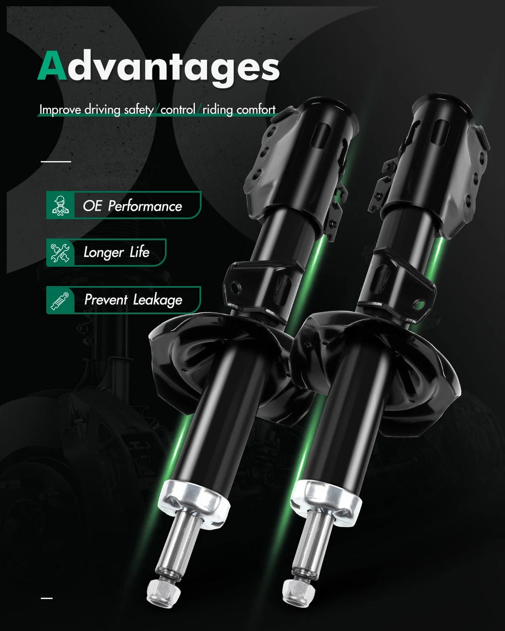 Set of 2 Front Shocks Struts for Mazda MPV (2001–2006) 3.0L V6