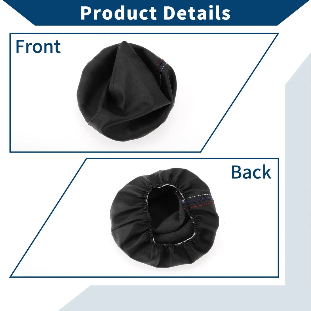 1 x Gear Shift Stick Gaiter Black Three-Color Lines Leather for BMW E30