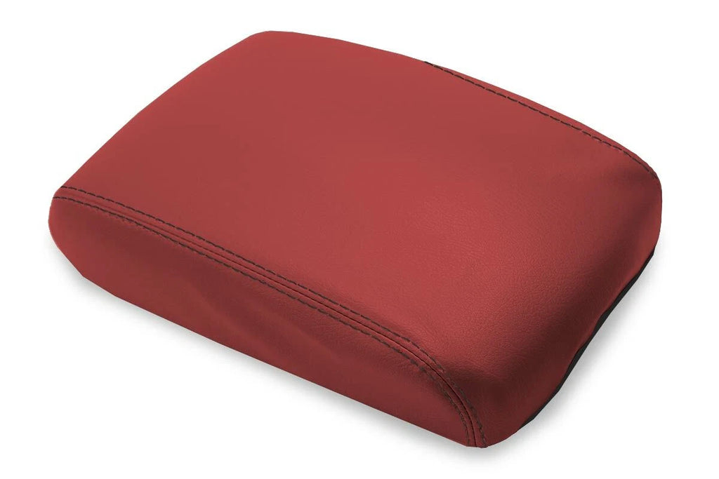 Console Lid Pull Over Cover Leather for Infiniti FX35 (2009–2012) Red Black Stitch