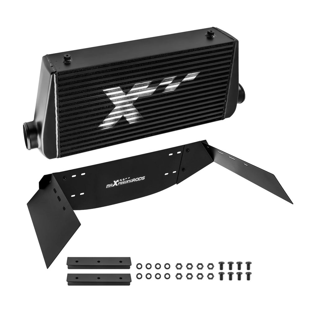 Bar & Plate Intercooler Kit 600x300x100mm with Air Guide Plates Universal Black