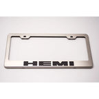 Stainless Steel License Plate Frame with HEMI Inlay for Dodge Challenger (2015–2023)