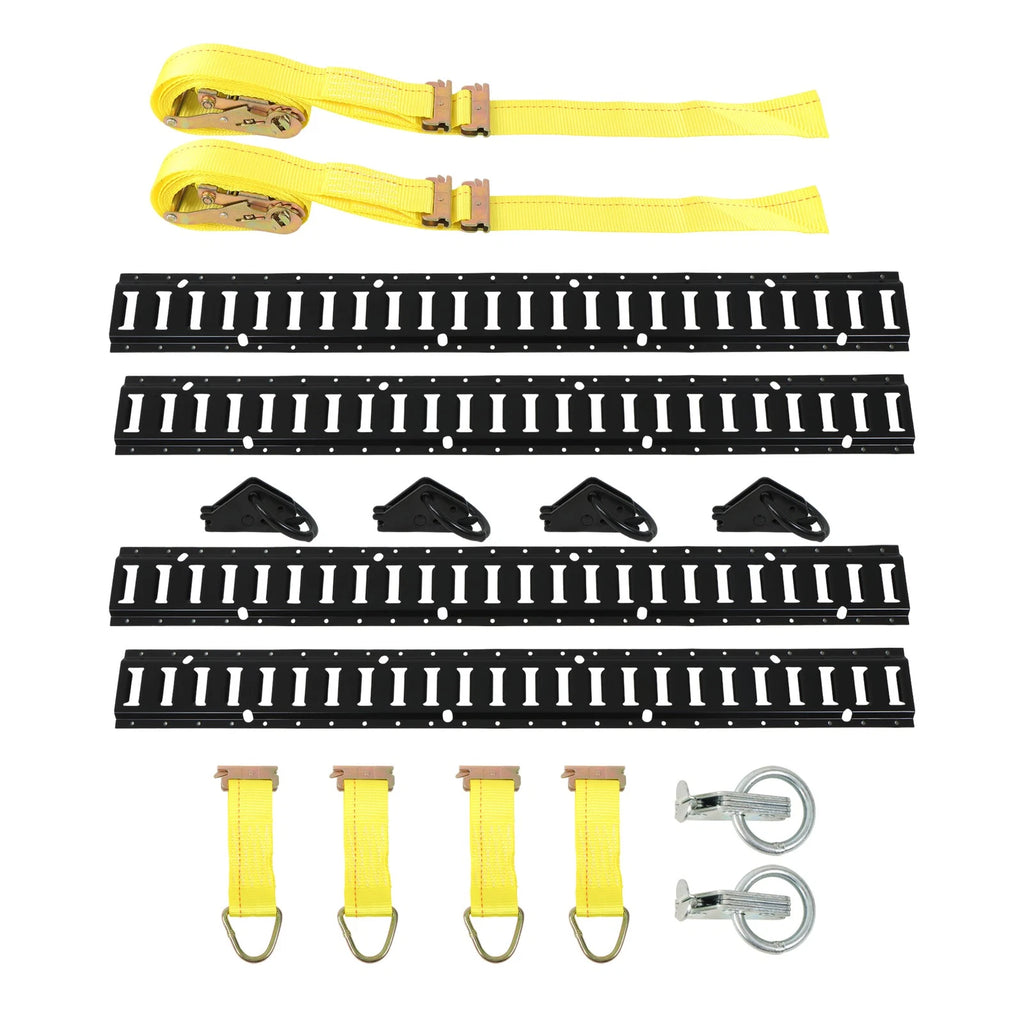 Set of 4 E Track Tie Down Rails for Trailers & Vans