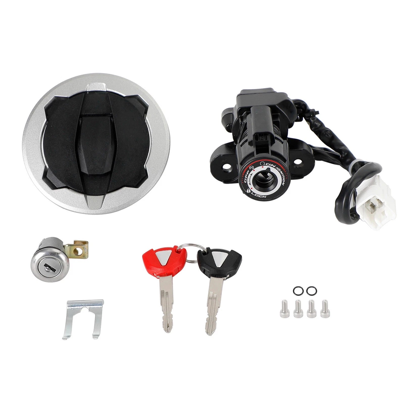 Ignition Key Switch Tank Cap Seat Lock Set for Kawasaki Ninja 400 Z400 (2018–2023)