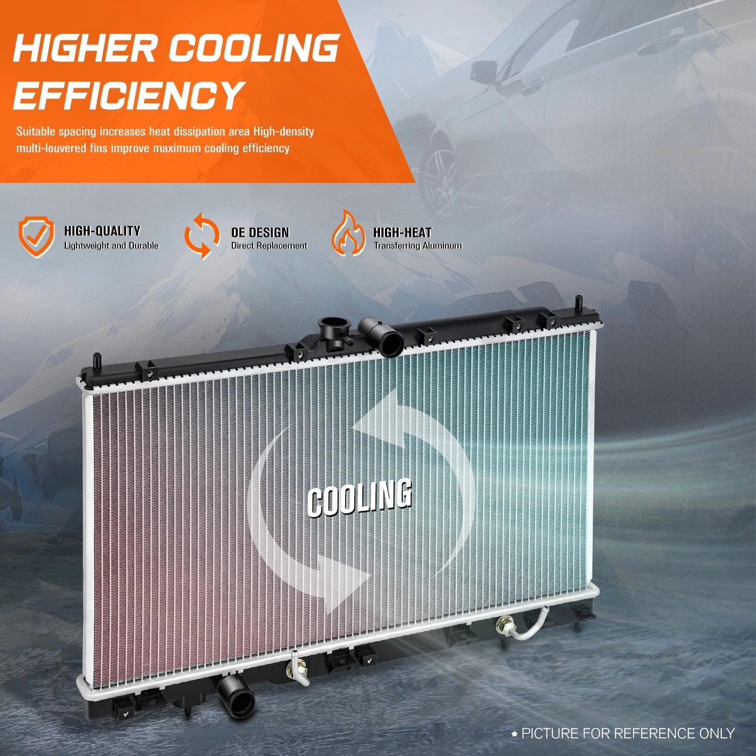 Aluminum Core Radiator for Mitsubishi Lancer 2005–2006 2.4L AT DPI-2970