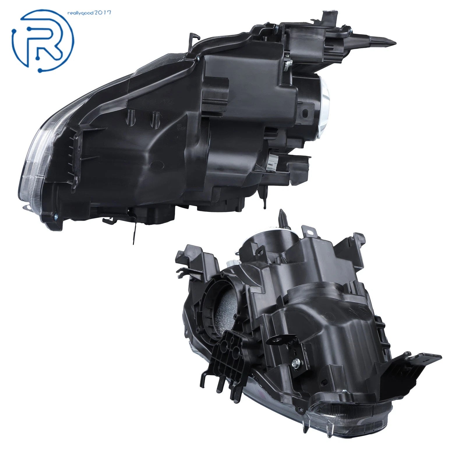 Headlight Set for Nissan Maxima (2009–2014) Xenon/HID Dark Gray LH+RH