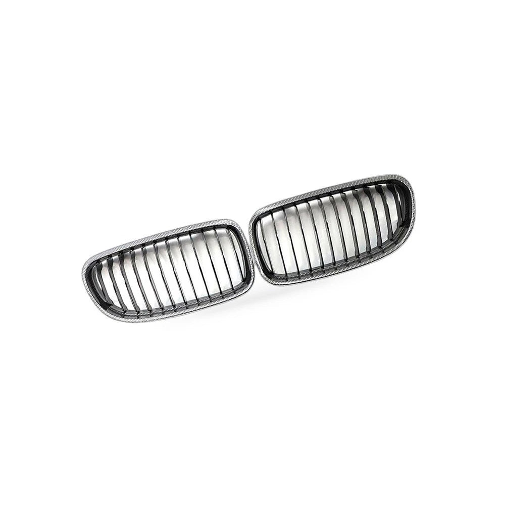 Carbon Texture Gloss Black Front Bumper Grille for BMW 3 Series E90 E91 (2009–2012)