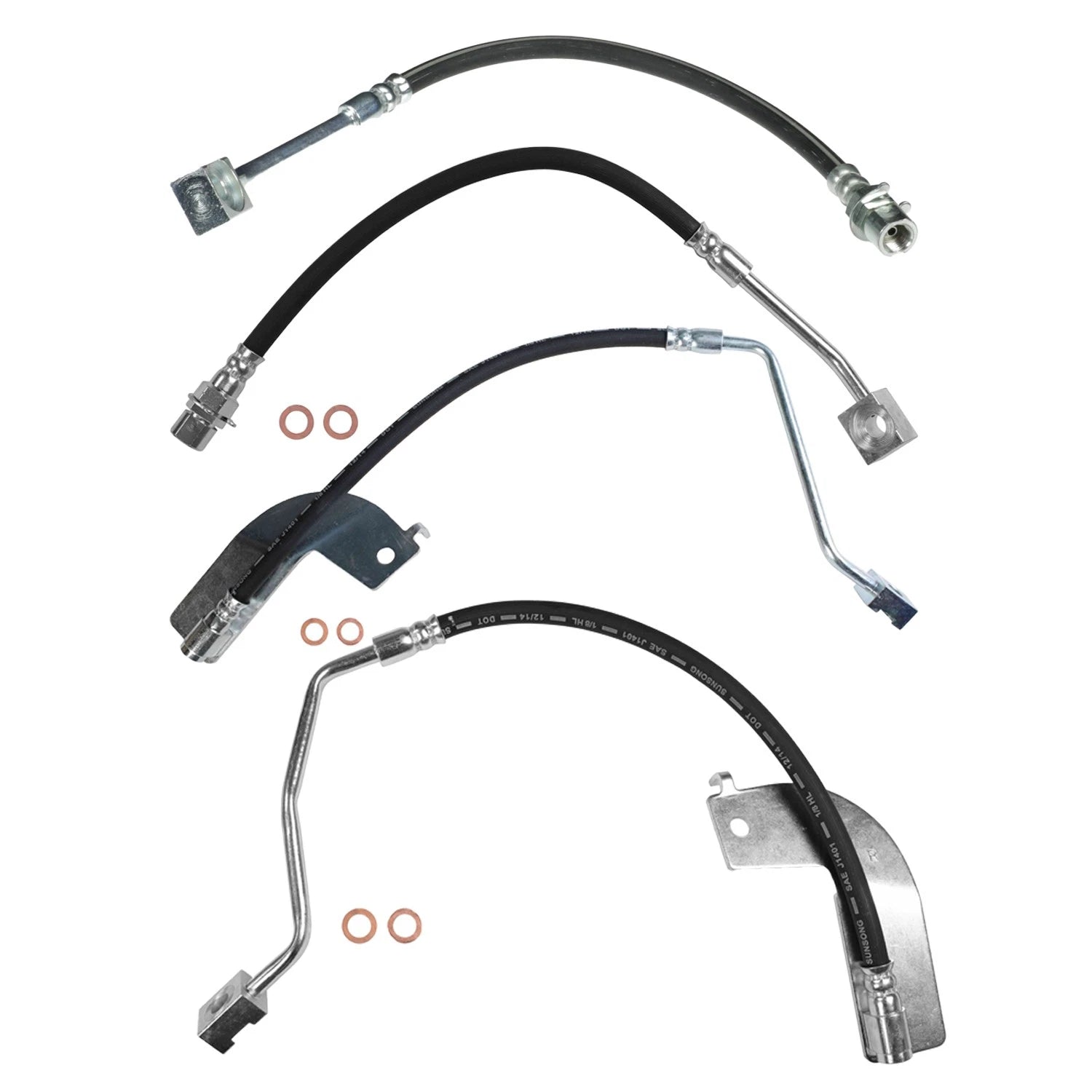 Sunsong 4X Brake Hydraulic Hose Kit for Mustang (1999–2003)