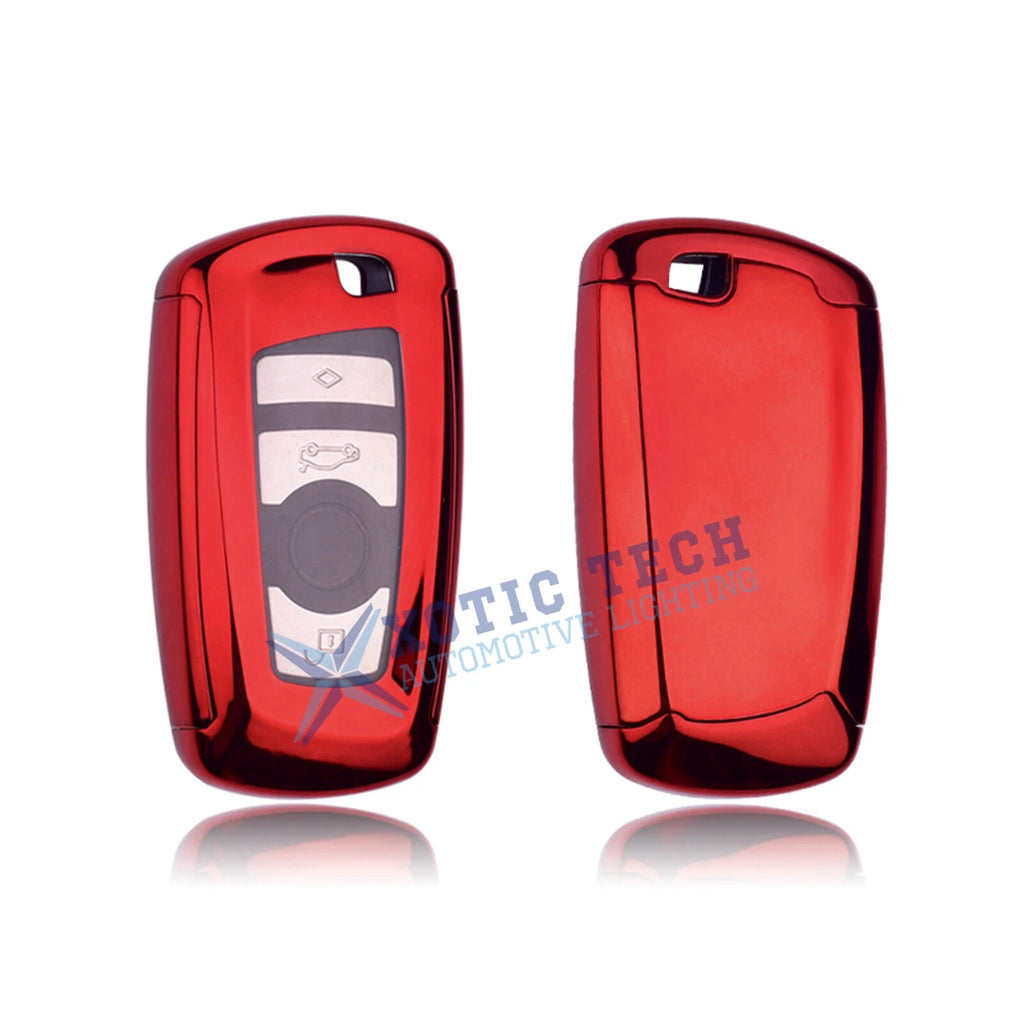 Red Full Seal Remote Key Fob Case Shell for BMW 1-5 Series (2011-2021)