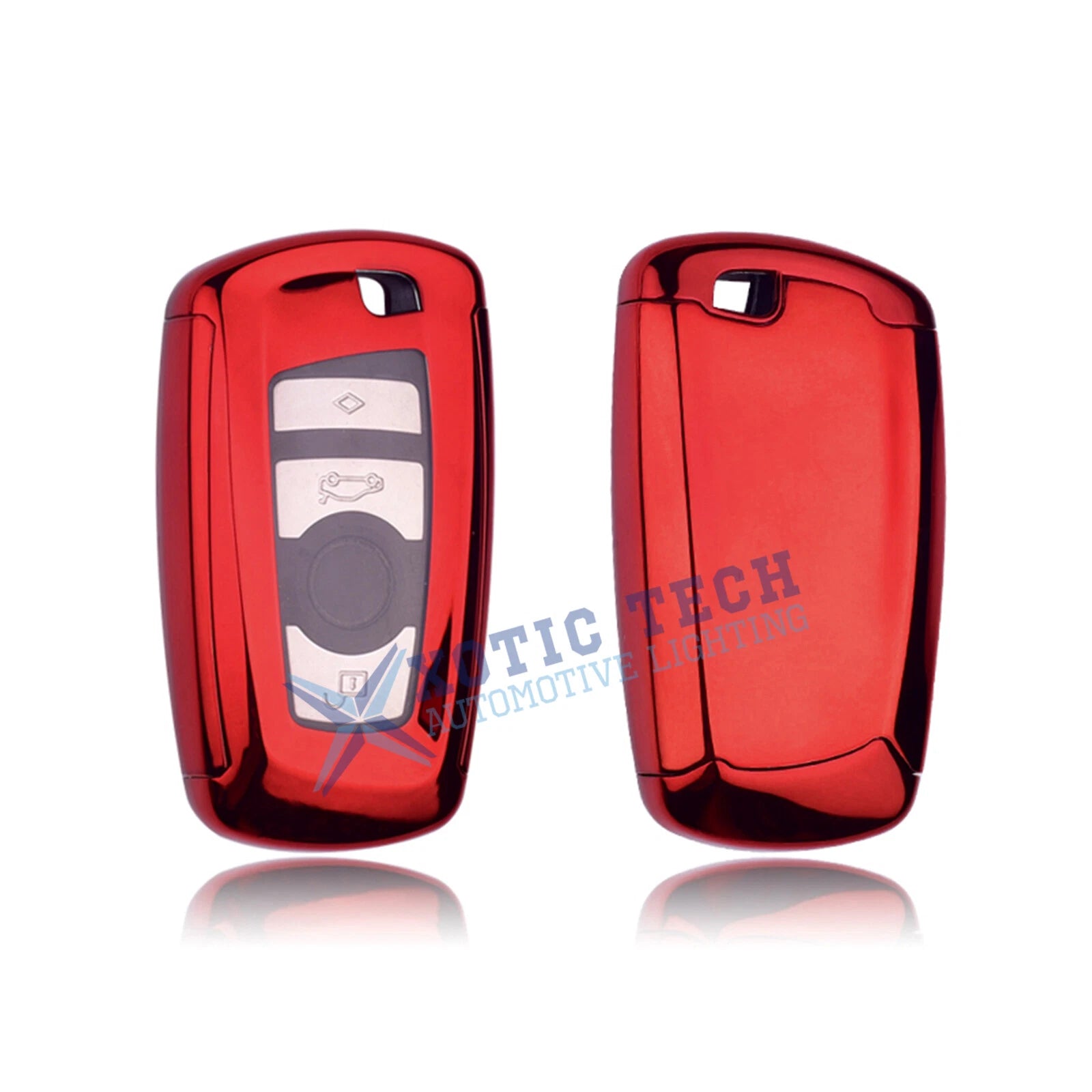 Red Full Seal Remote Key Fob Case Shell for BMW 1-5 Series (2011-2021)
