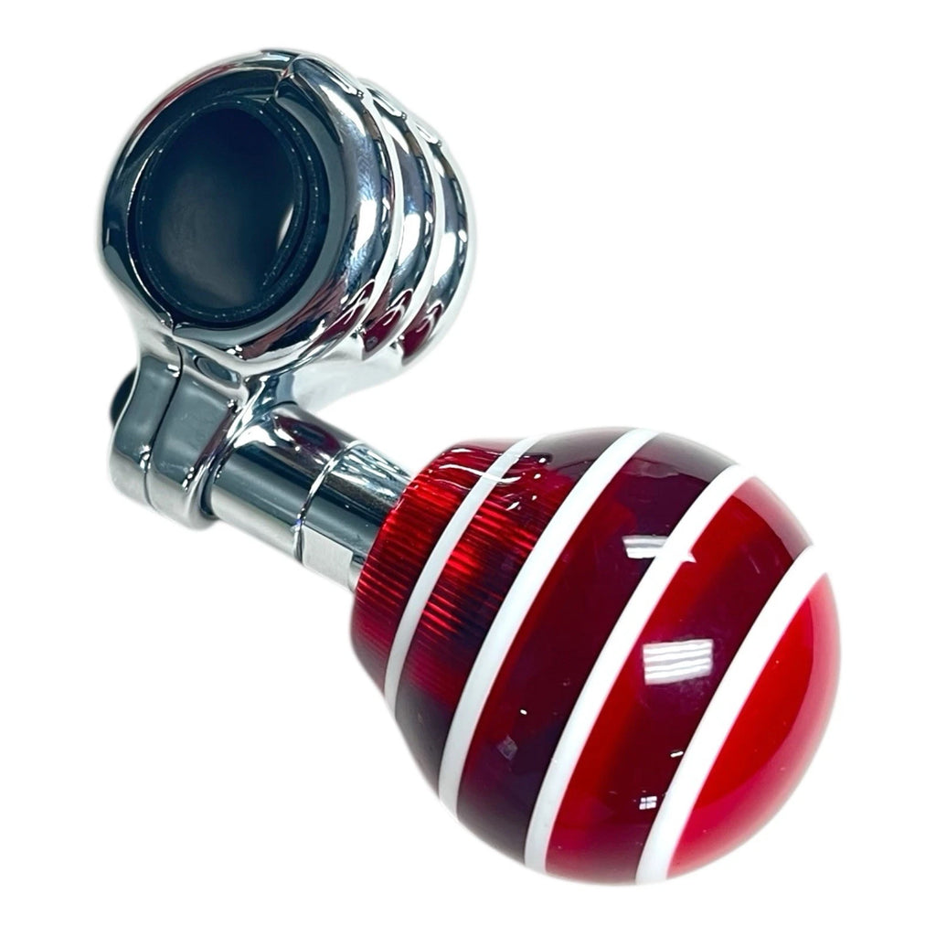 Steering Wheel Spinner Suicide Knob Red White Striped for Universal