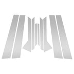 10pcs Door Pillar Window Trim for Ford Fiesta (2011–2015) Silver Tone