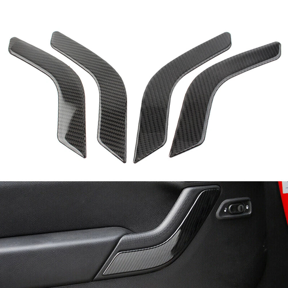 Set of 4 Black Door Handle Cover Trim for Jeep Wrangler JK (2011–2017)