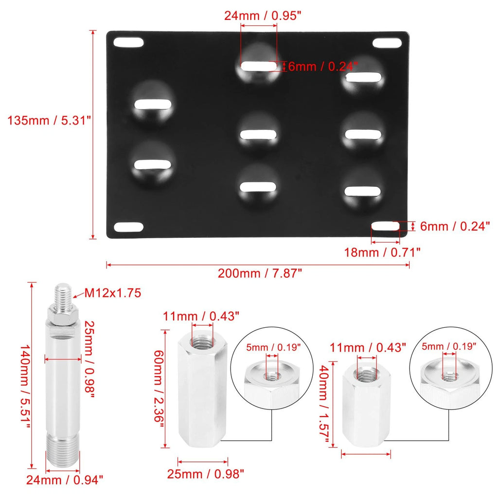 Tow Hook License Plate Bracket Set for Toyota Yaris (Old)