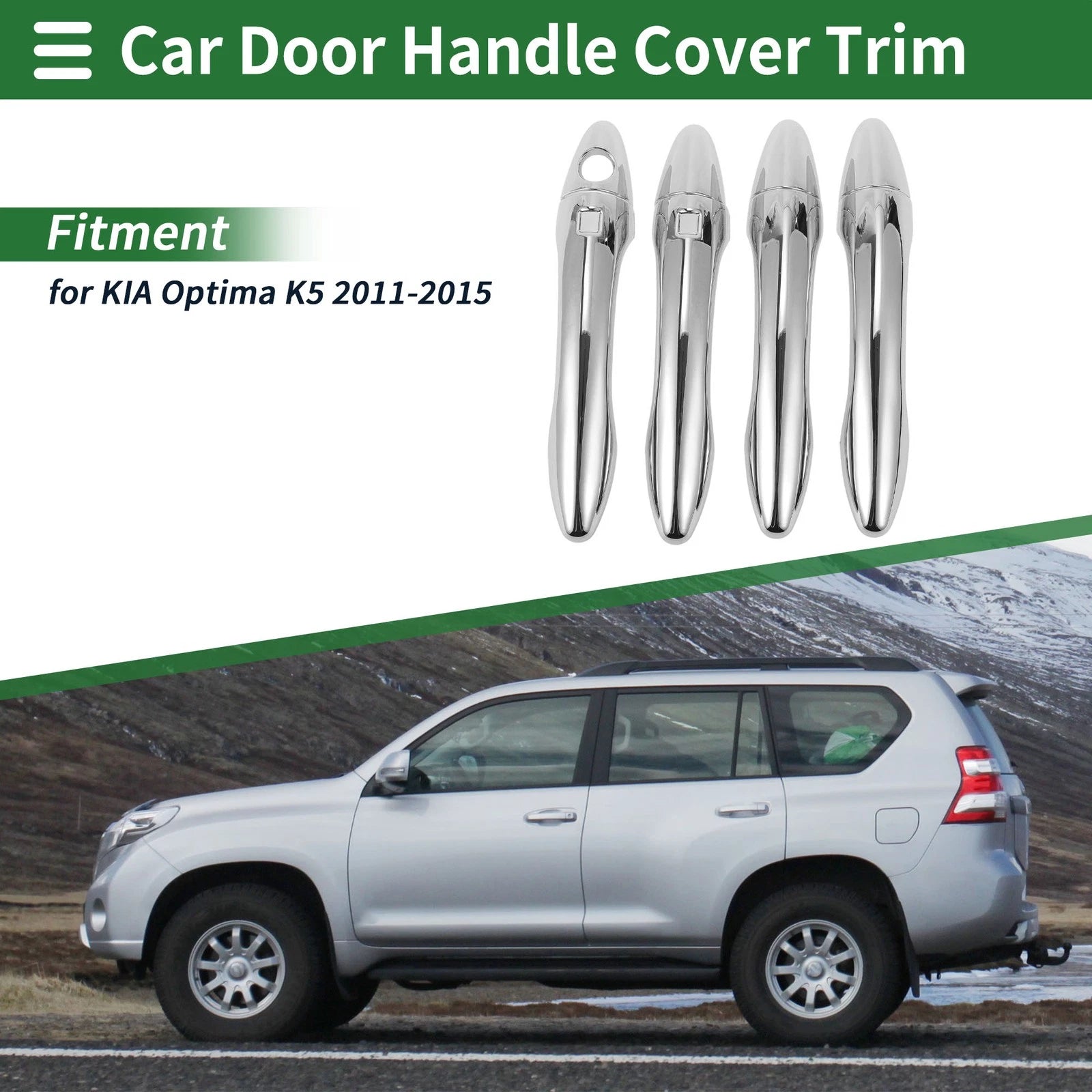Door Handle Cover Trim for KIA Optima K5 (2011–2020) Silver Tone