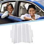 10 Pcs Window Trim Cover for Toyota RAV4 (2019–2023) Chrome Silver Tone