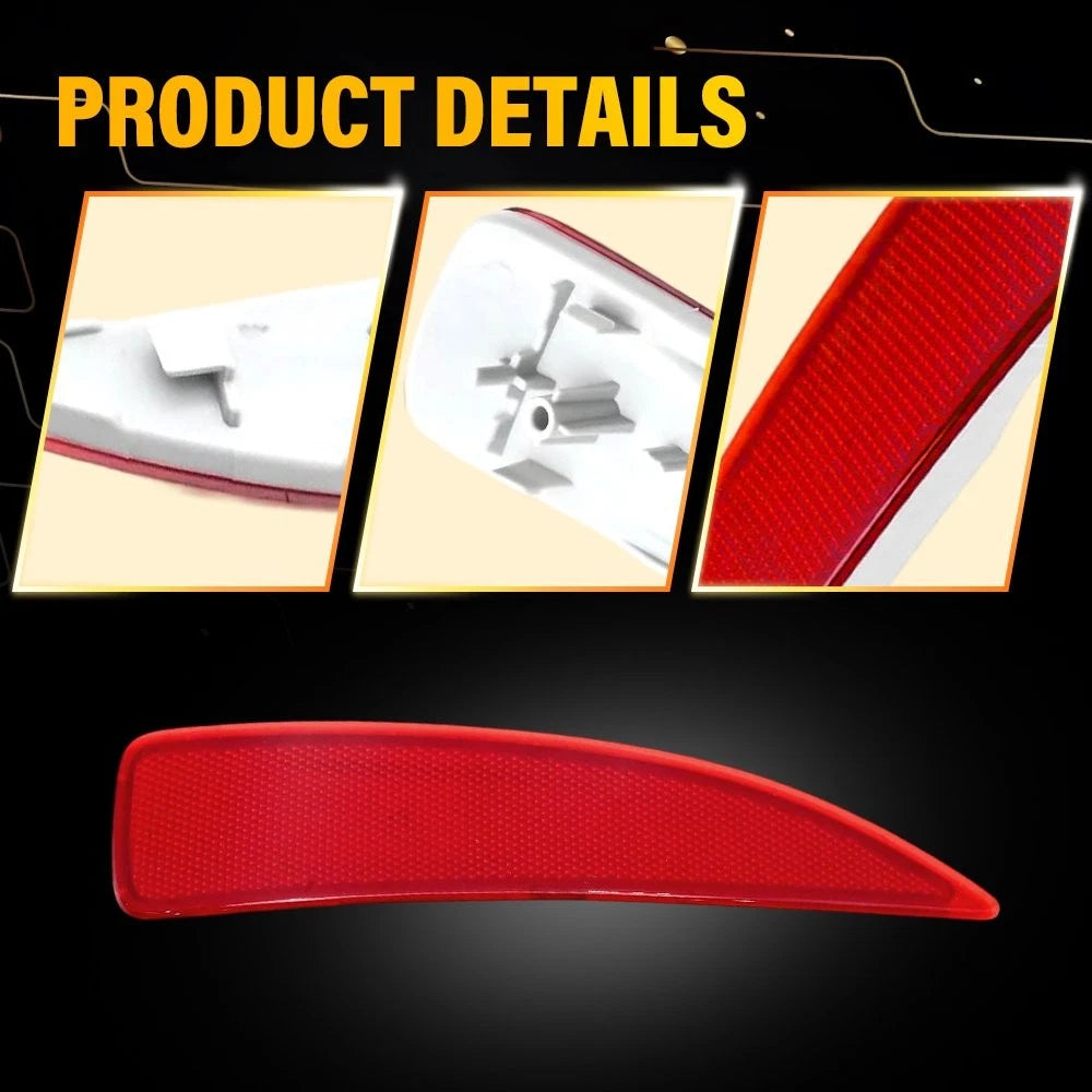 Set of 2 Rear Left Right Red Bumper Reflectors for Toyota Yaris (2012–2014) 52163-52100