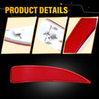 Set of 2 Rear Left Right Red Bumper Reflectors for Toyota Yaris (2012–2014) 52163-52100