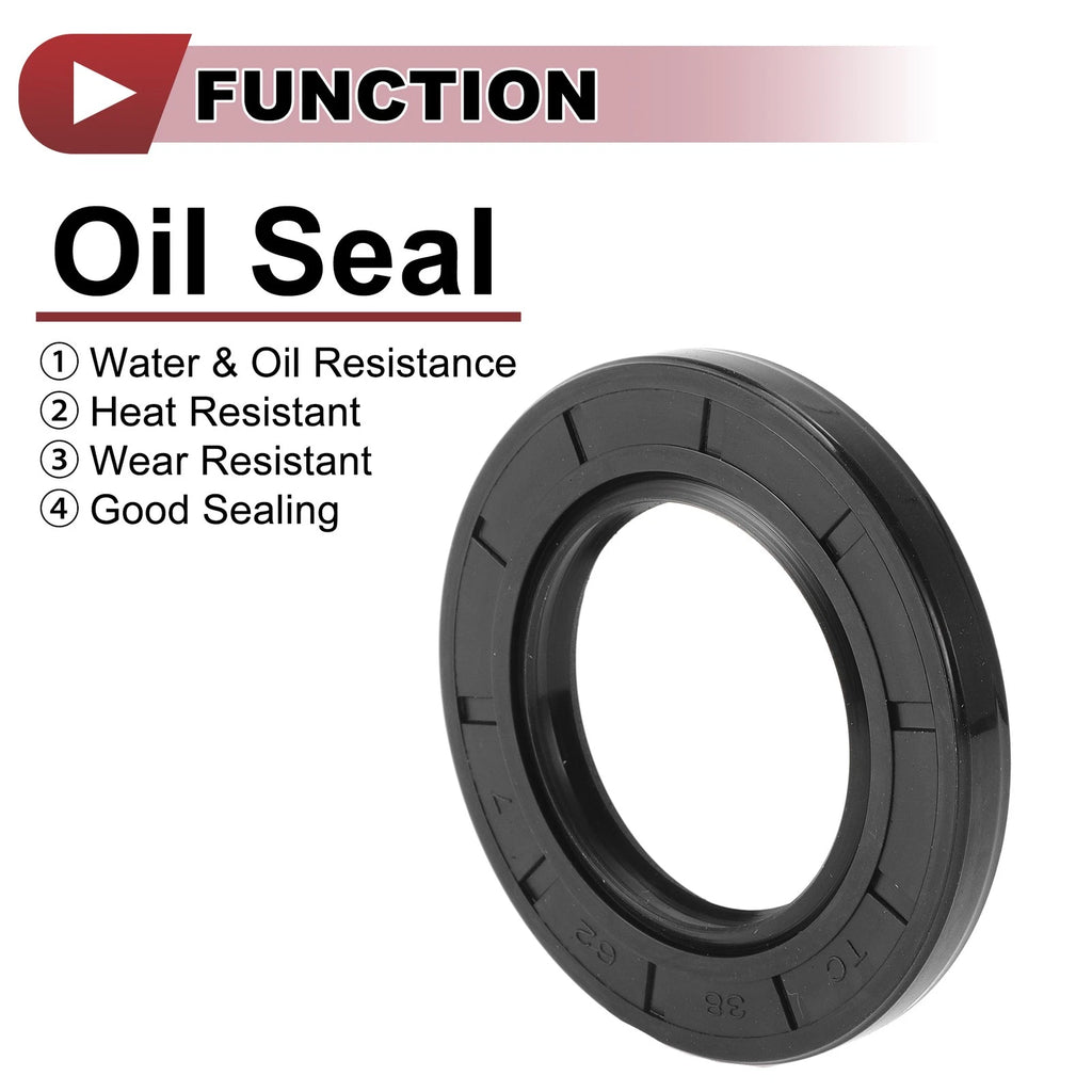 Set of 5 Rotary Shaft Oil Seals 38x62x7mm Nitrile Rubber 672668828816