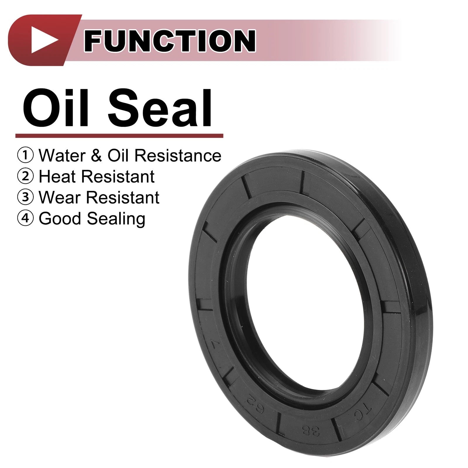 Set of 5 Rotary Shaft Oil Seals 38x62x7mm Nitrile Rubber 672668828816
