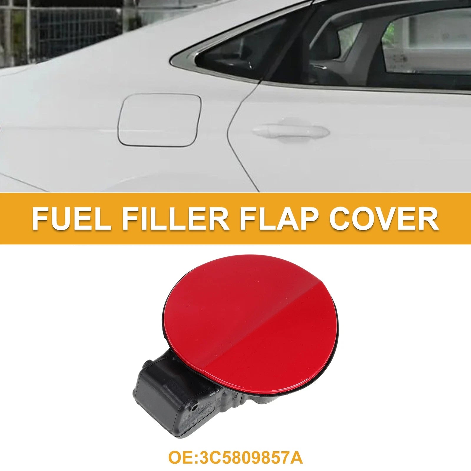 Fuel Tank Door Cap for Volkswagen Passat B6 (2006–2011) Red Filler Flap Cover