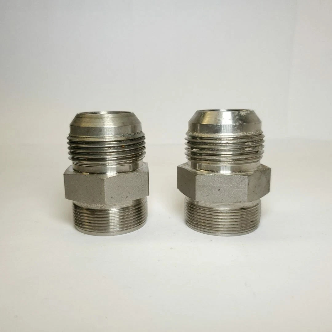 2X 1" Male JIC X Male NPT 316 Stainless Steel Hydraulic Fitting