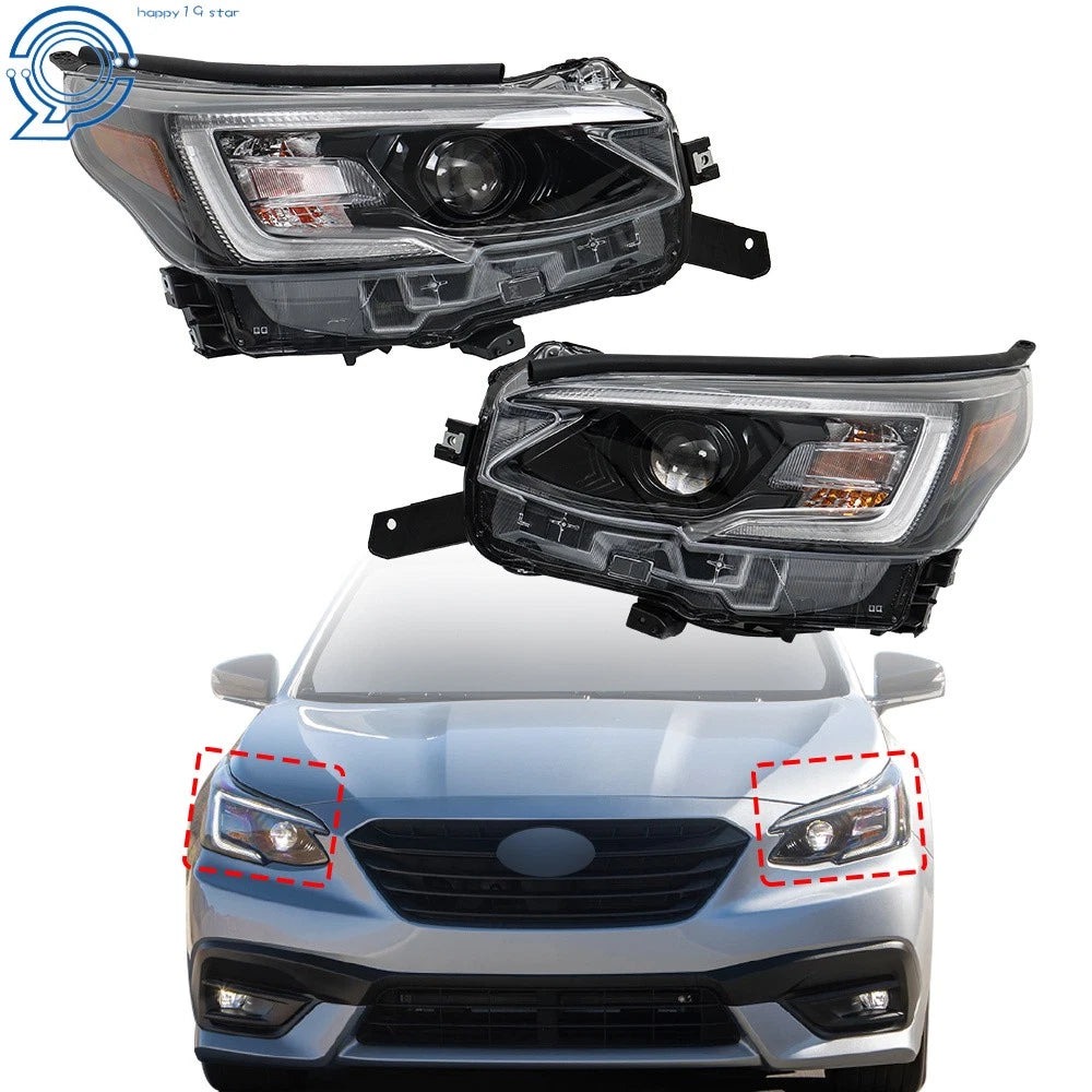 Set of 2 LED Headlights for Subaru Legacy/Outback (2020) Black