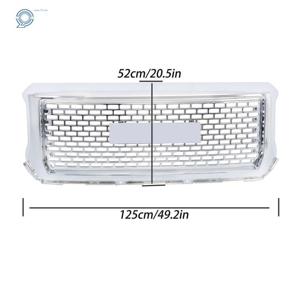 Chrome Mesh Front Bumper Upper Grille for GMC Sierra 1500 Denali (2014-2015)