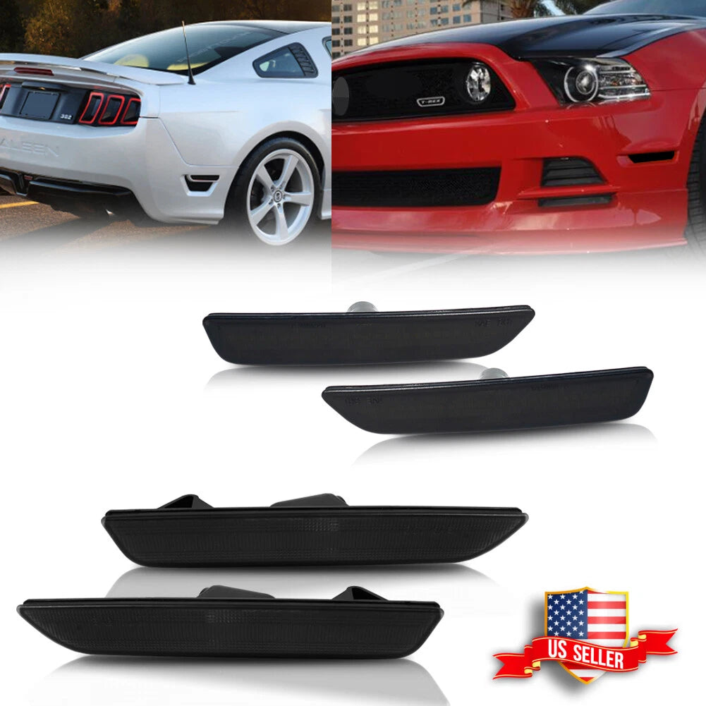 Set of 4 Smoked Lens Side Marker Lights for Ford Mustang (2010–2014)