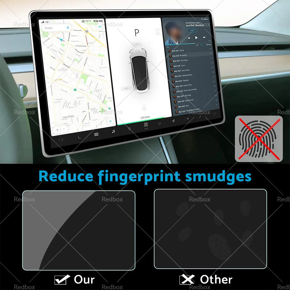 15" Tempered Glass Screen Protector for Tesla Navigation Touchscreen (2018–2023)