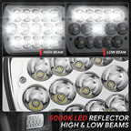 Set of 2 LED Headlights H6054 for Ford Econoline Van (1985–2014) Chrome Housing