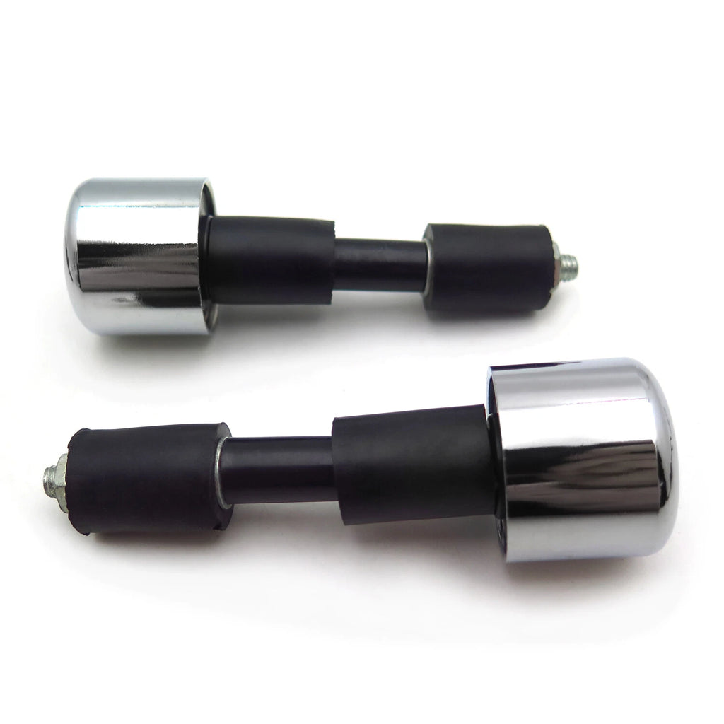 Set of 2 Chrome 7/8" Motorcycle Anti Vibration Handle Bar End Caps for Harley