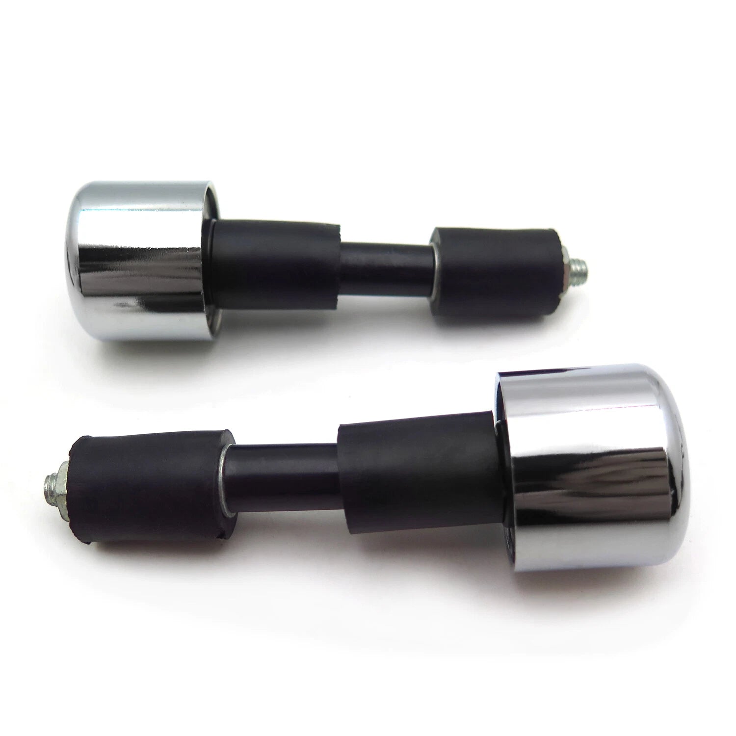 Set of 2 Chrome 7/8" Motorcycle Anti Vibration Handle Bar End Caps for Harley