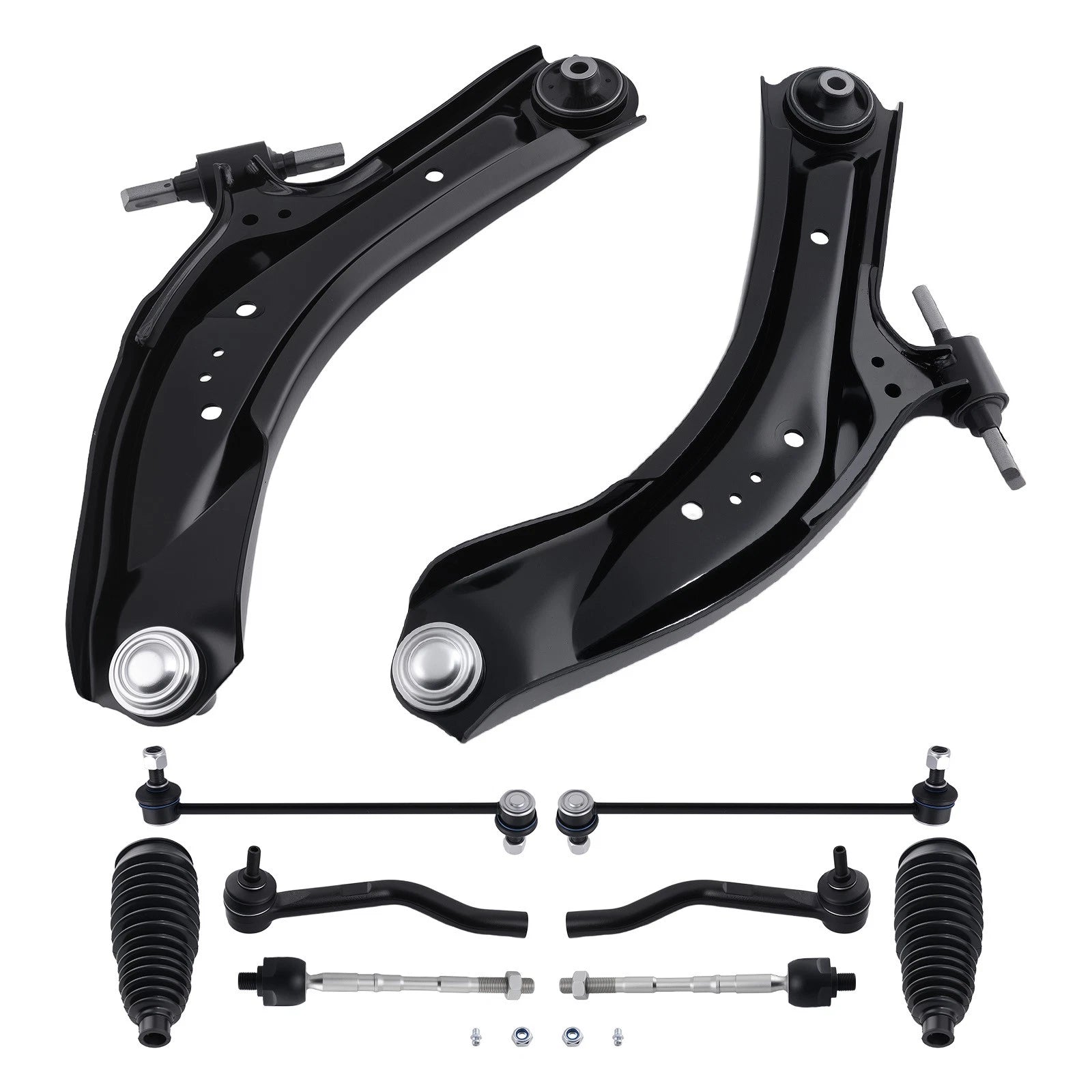 Front Lower Control Arms, Ball Joints, Tie Rods for Nissan Rogue Qashqai (2017–2019)
