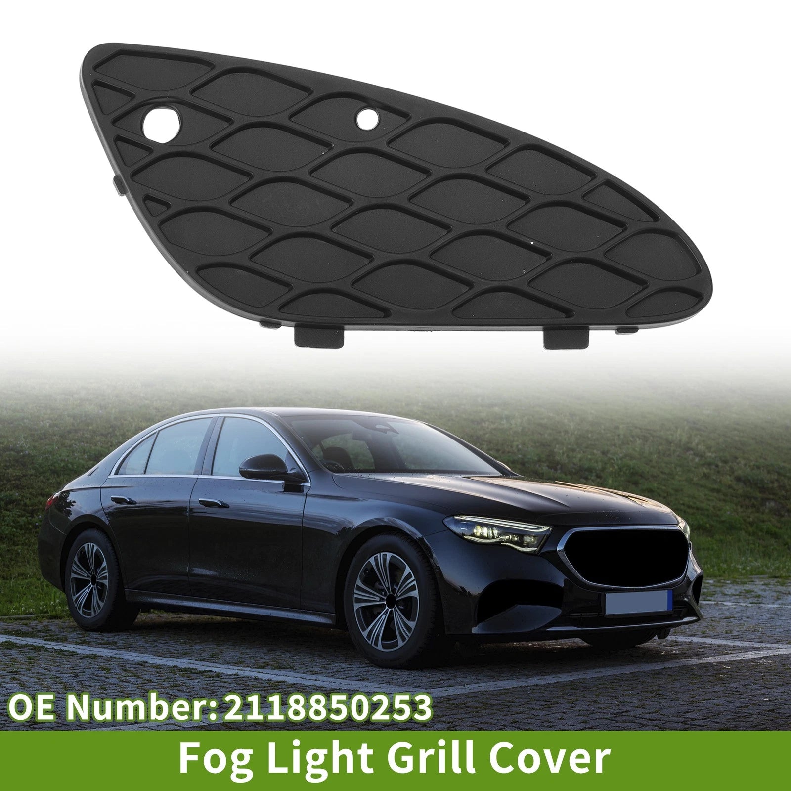 1 Pc Fog Light Grill for Mercedes-Benz E350 (2006–2009) No. 2118850253 Black
