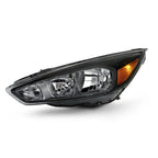 Halogen Headlight Black Bezel w/ Bulb for Ford Focus (2015–2018)