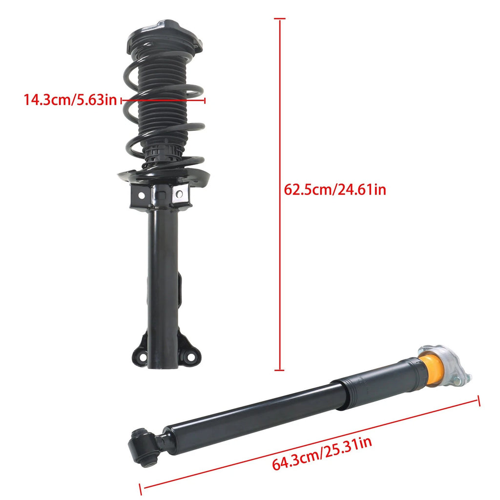 Front Complete Struts & Rear Shocks for Mercedes E350 RWD (2010–2014)