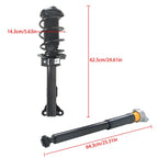 Front Complete Struts & Rear Shocks for Mercedes E350 RWD (2010–2014)