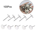 100X Silver Upholstery Nails for Furniture Hardware (Push Pins)