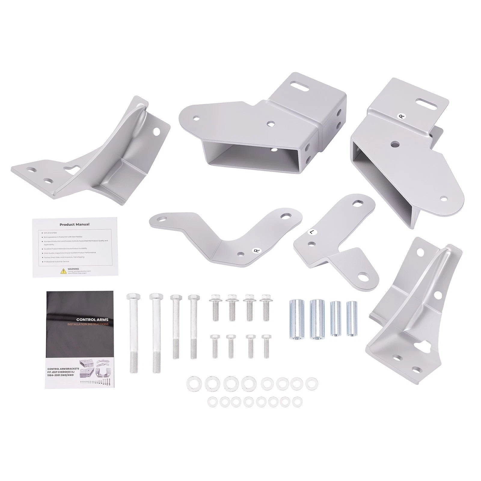 Set of 4 Front Control Arm Drop Relocation Bracket Kit for Cherokee XJ (1984–2001)