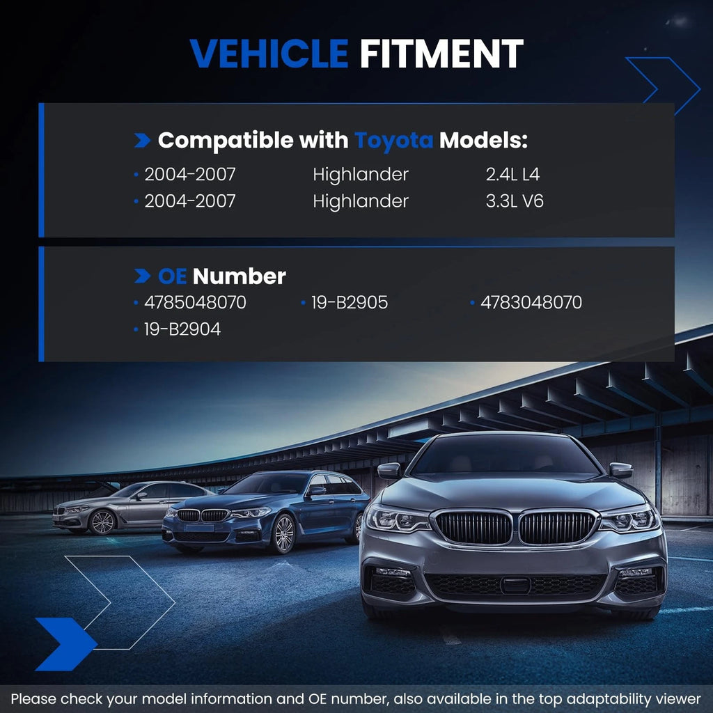 Rear Brake Calipers Pair with Bracket for Toyota Highlander (2004–2007)