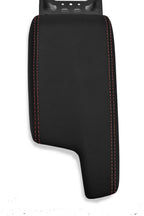 Leather Console Lid Armrest Cover for Subaru Impreza (2017–2020) Black Red Stitch