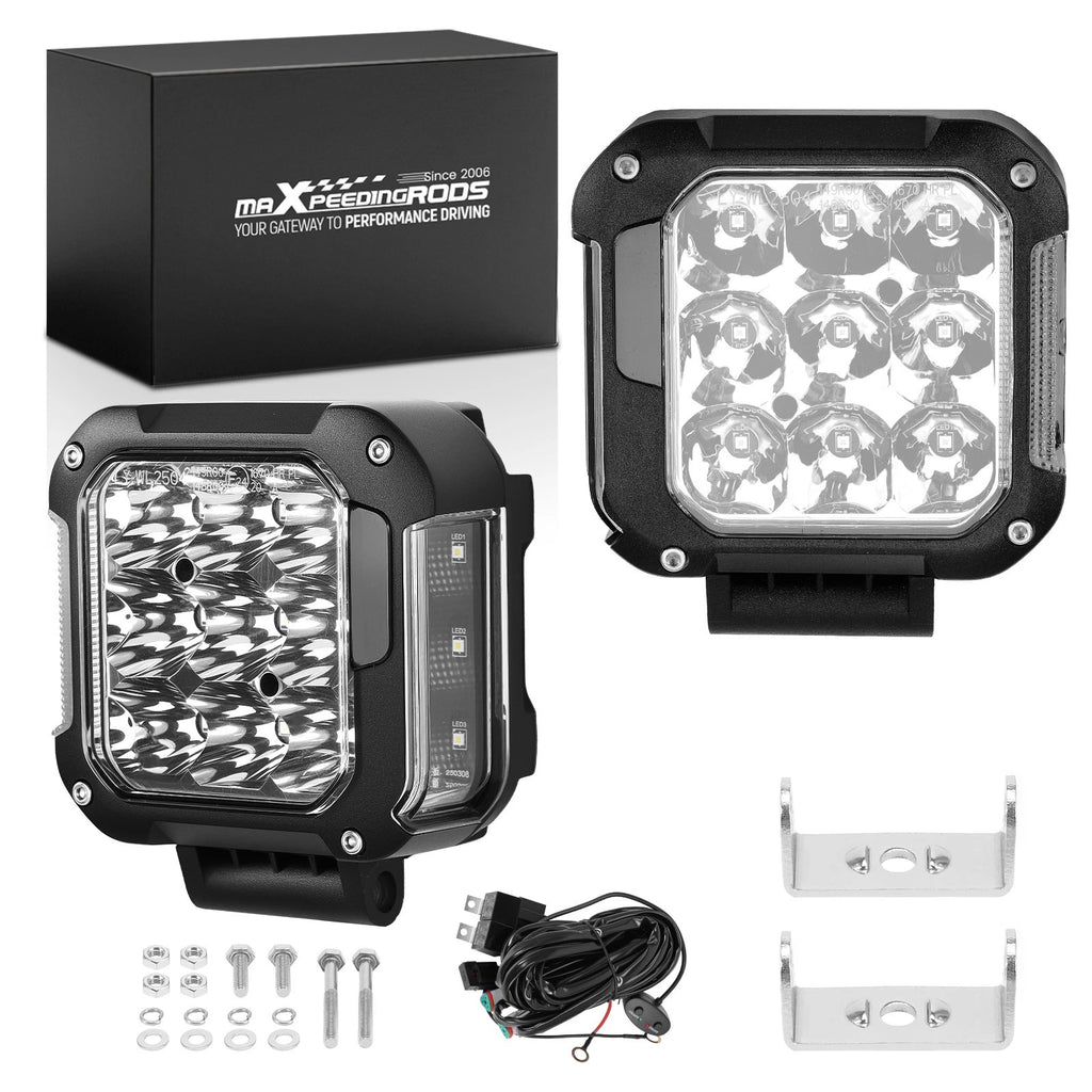 4-Inch LED Off-Road Light for Truck SUV ATV (90W, Spot Beam, Amber, 9000LM)