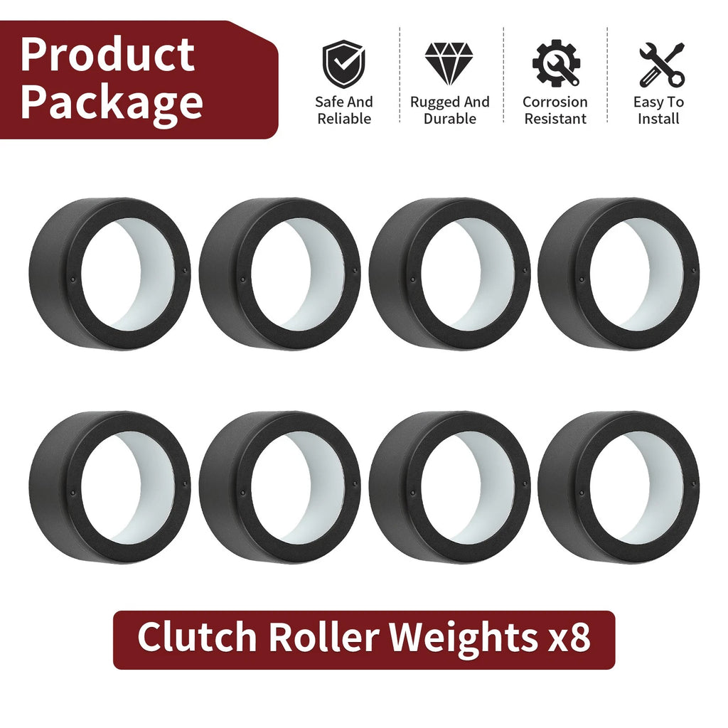 8X Clutch Roller Weights for Yamaha Kodiak Wolverine Grizzly Rhino (400–450)