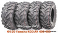 Set of 4 ATV Solid Mud Tires 25X8X12 & 25X10X12 for Yamaha Kodiak 400 450 (2004–2020)