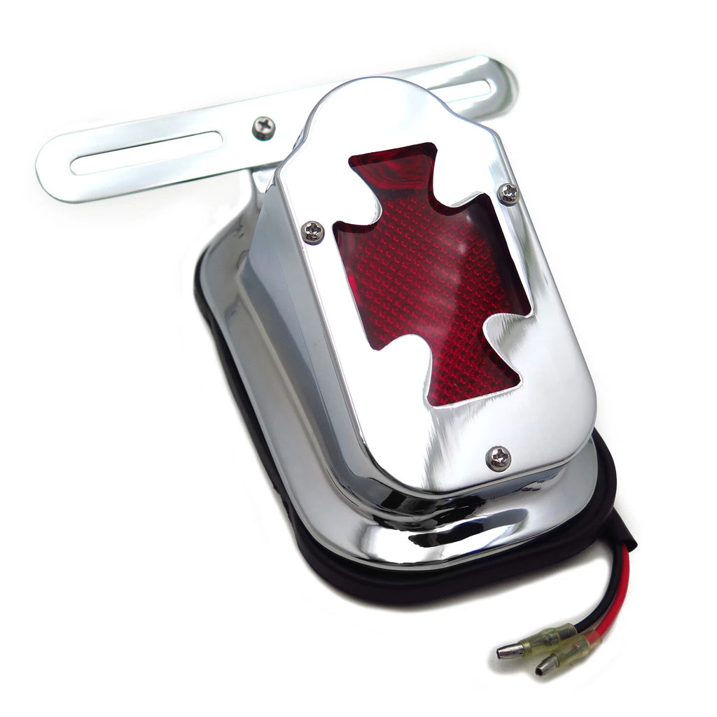 Chrome Red Brake Tail Light Signals for Harley FLSTN Deluxe Springer (2005–2017)
