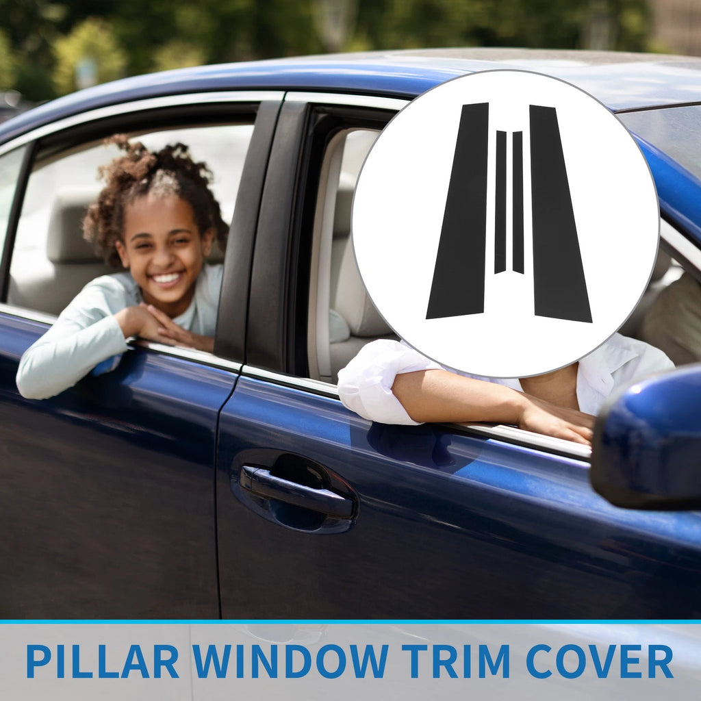 Set of 4 Door Pillar Window Trim for Volkswagen Jetta (2013–2015) Black