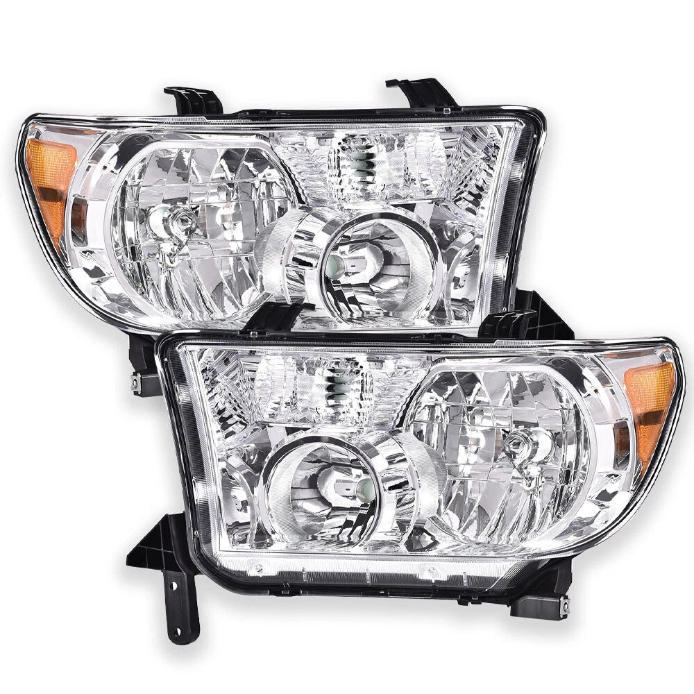 Set of Chrome Headlights for Toyota Tundra, Sequoia (2007–2017)