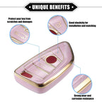 Buttons Smart Key Fob Cover Case for BMW 3 4 5 6 7 Series TPU Pink