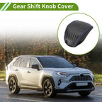 Gear Shift Knob Cover for Toyota RAV4 (2019–2024) Black Carbon Fiber Blue