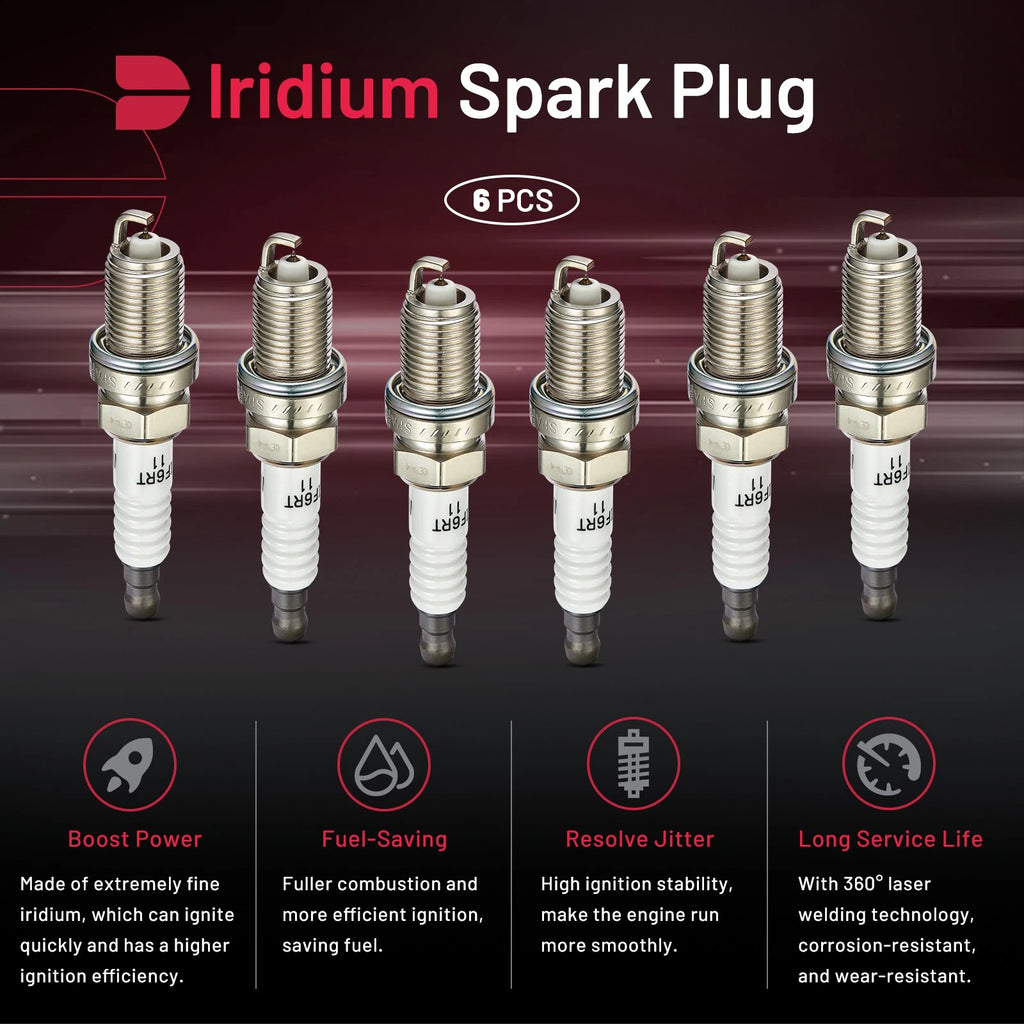 Set of 6 Spark Plugs for Lexus ES330/RX330 (2004–2006) 3.3L V6 3297